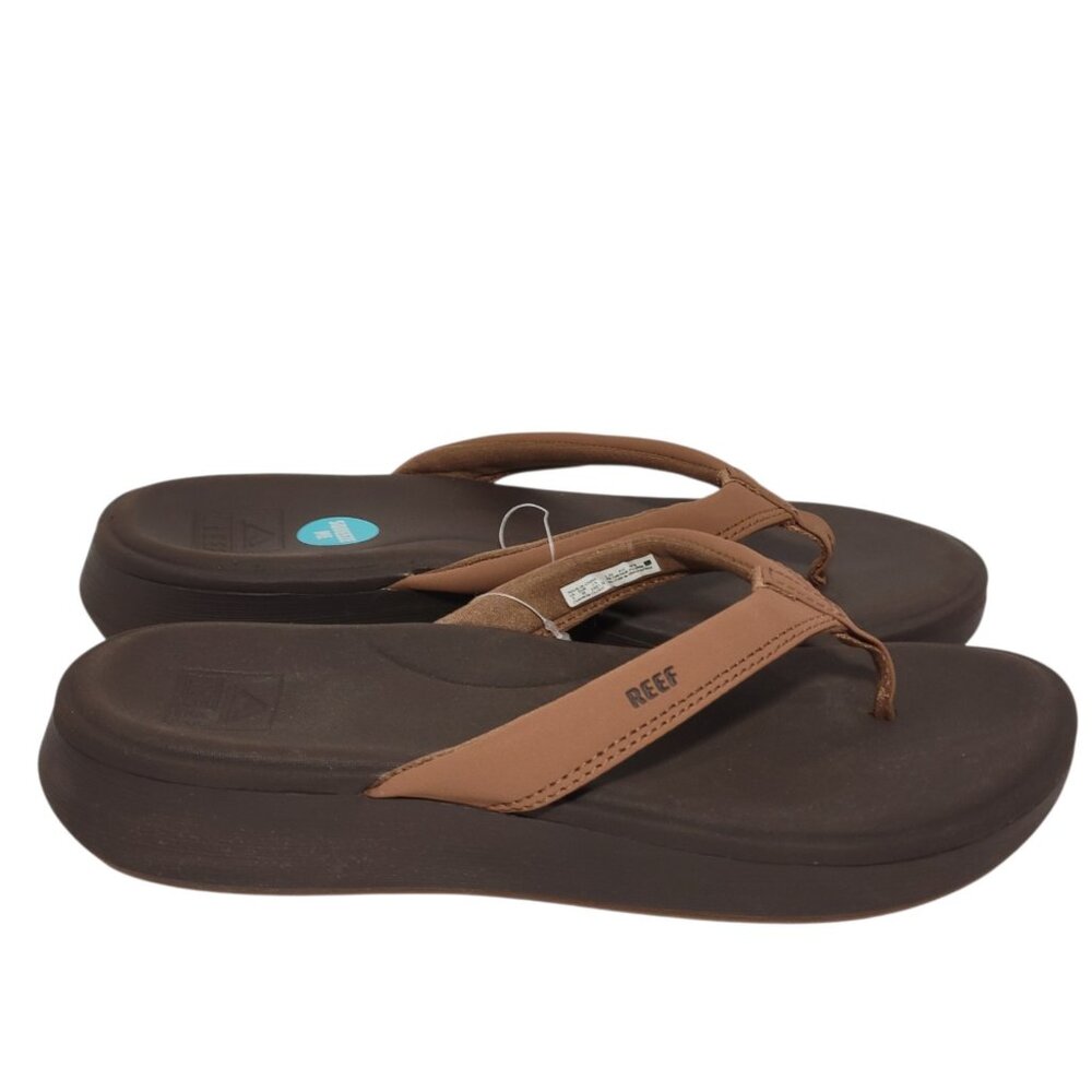 Reef Cushion Cloud Flip Flop Sandals Womens Size 6 Espresso Brown Arch Support - Picture 10 of 13